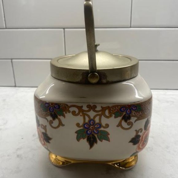 Antique Porcelain Biscuit Barrel, Regent, Made in England Flosmaron Make - Picture 2 of 5